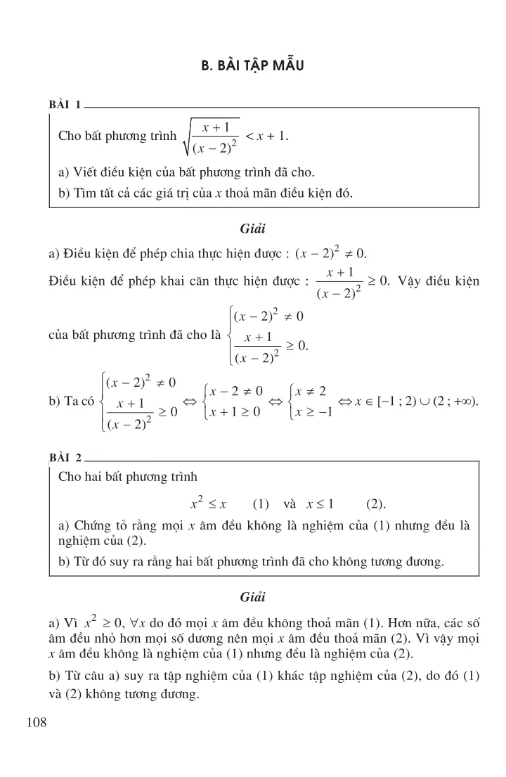 Bài 2: Bất phương trình và hệ bất phương trình một ẩn